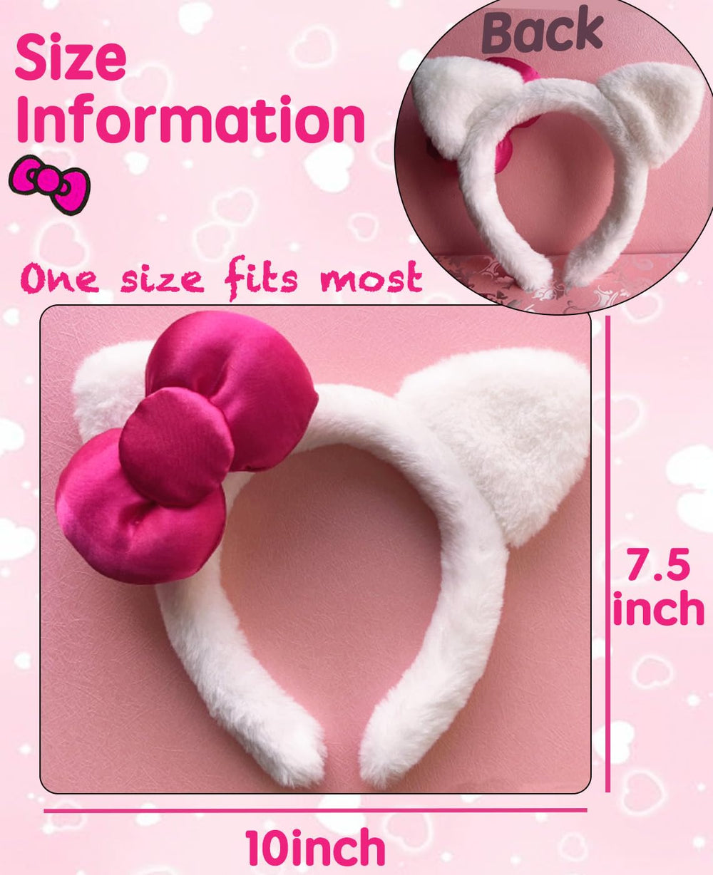 MKPEMEBR fluffy white material headband offers comfortable wear.