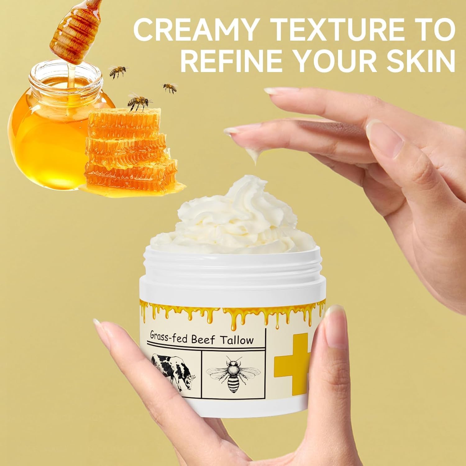 mkzea beef tallow for lips hands elbows provides versatile hydration