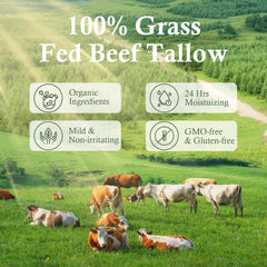 mkzea grass-fed beef tallow closeup highlights natural fatty acids for hydration