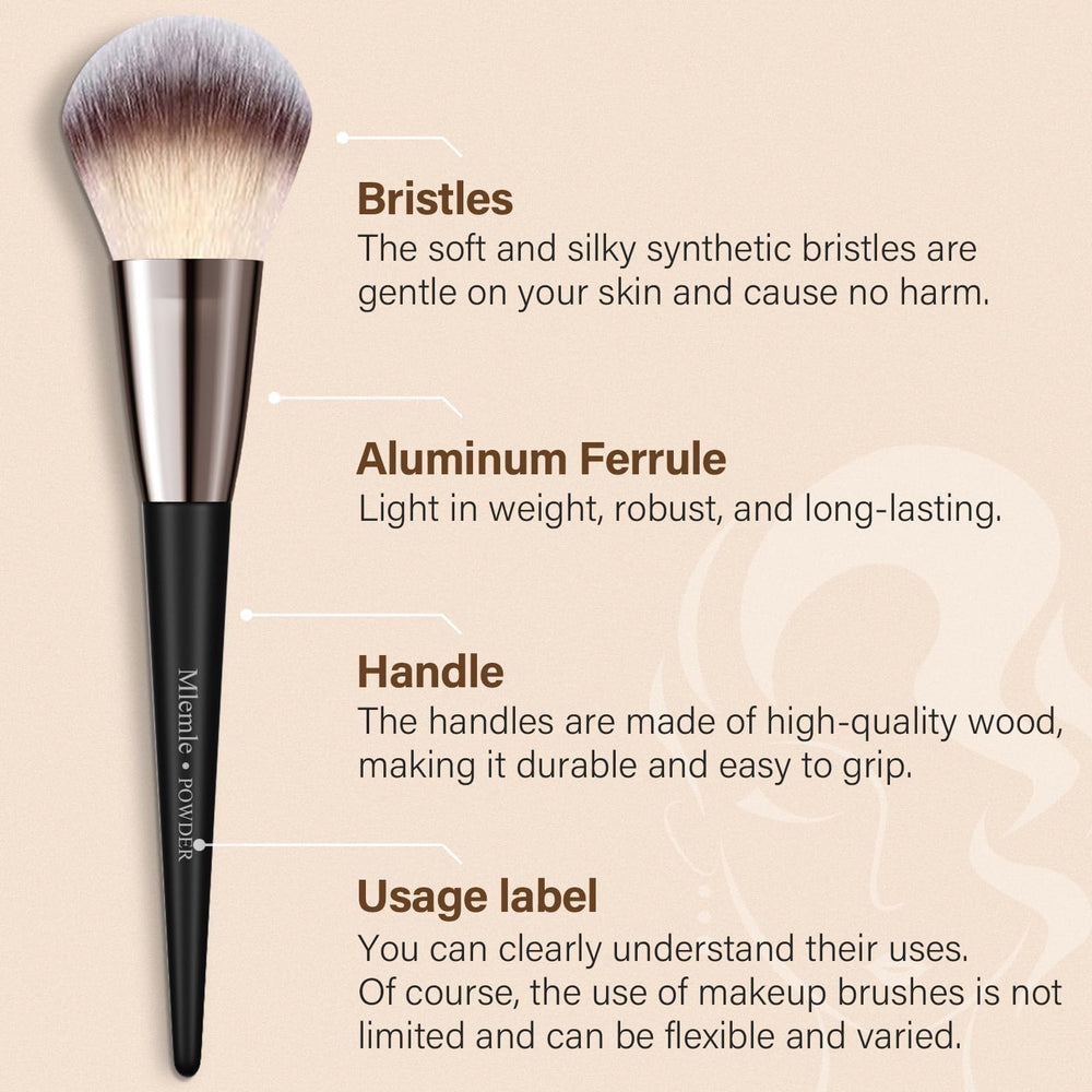 Mlemle 21 brushes with beginner-friendly labels for easy makeup application