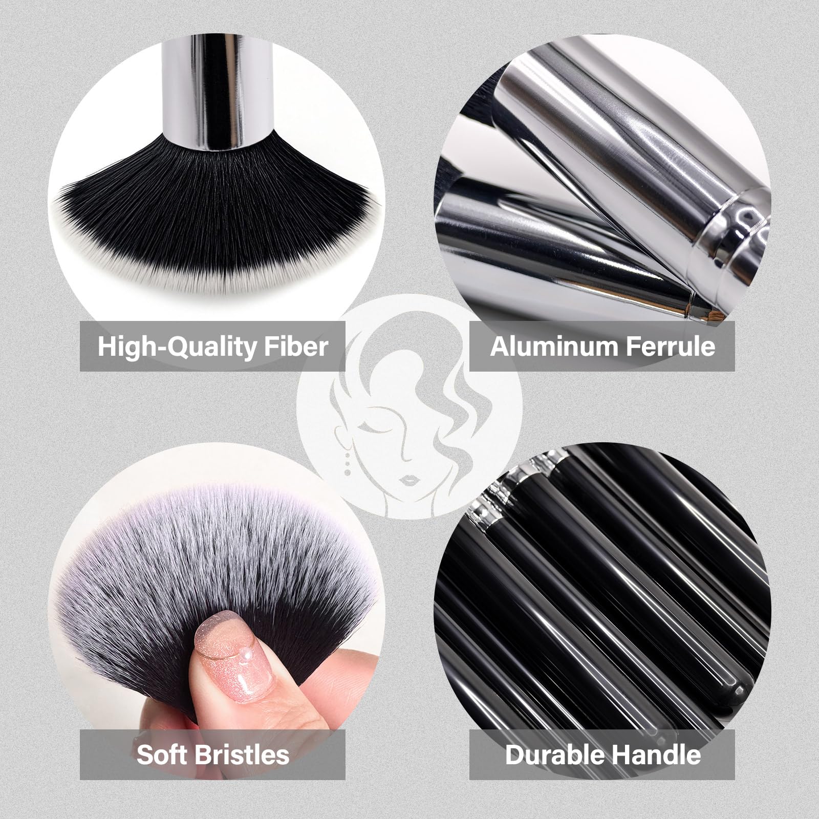 Brocha para delineado y cejas de Mlemle con precisión.