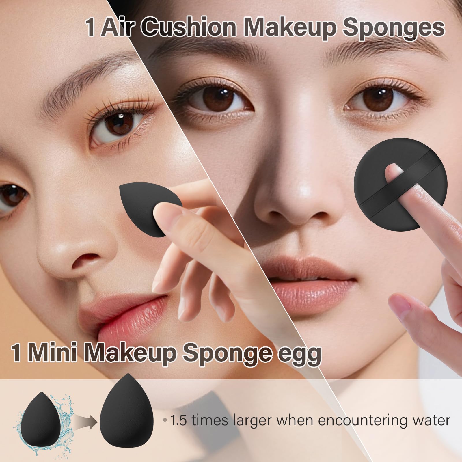 Brochas Mlemle para sombras con acabado difuminado y suave.