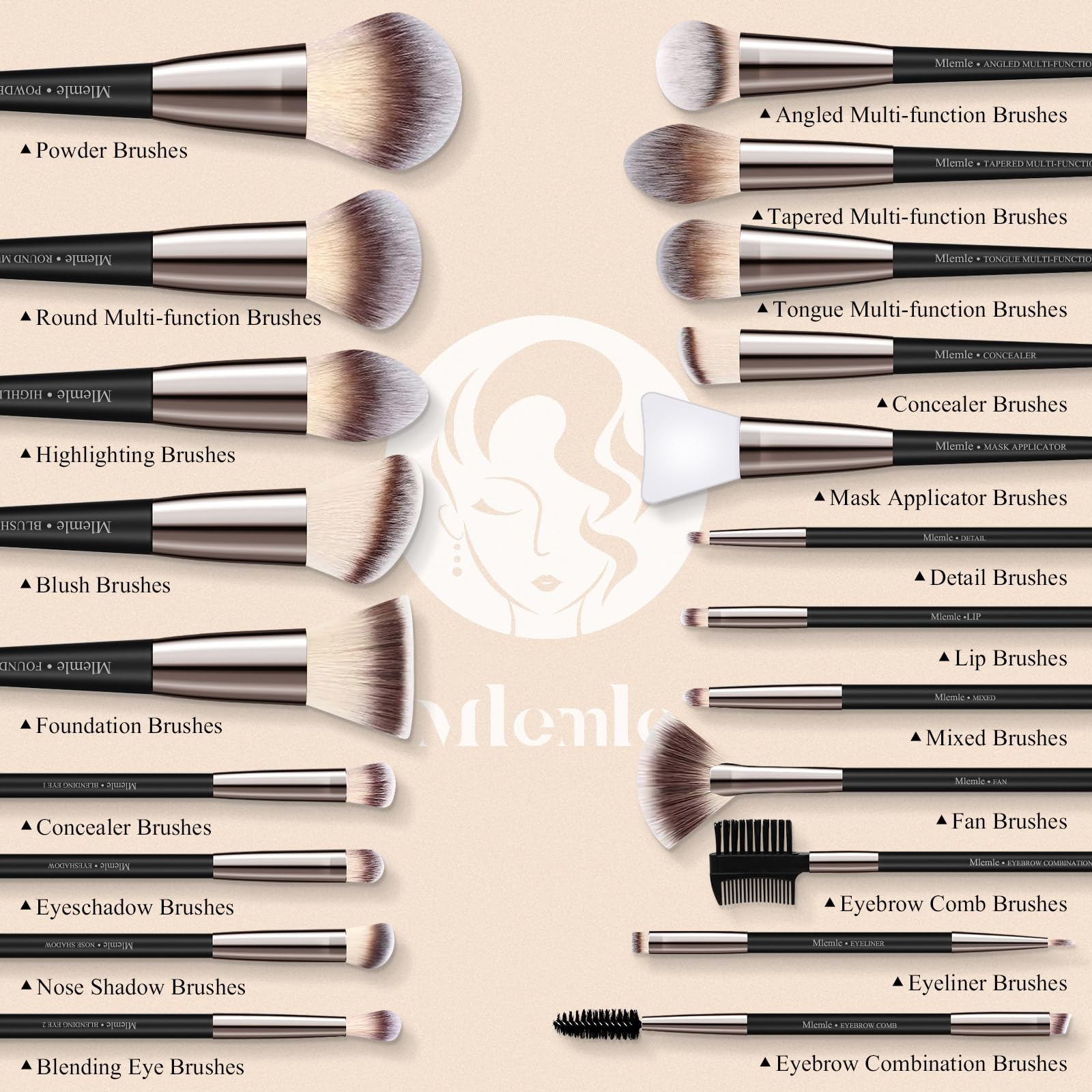Mlemle eyeshadow blending brush ideal for precise crease shading