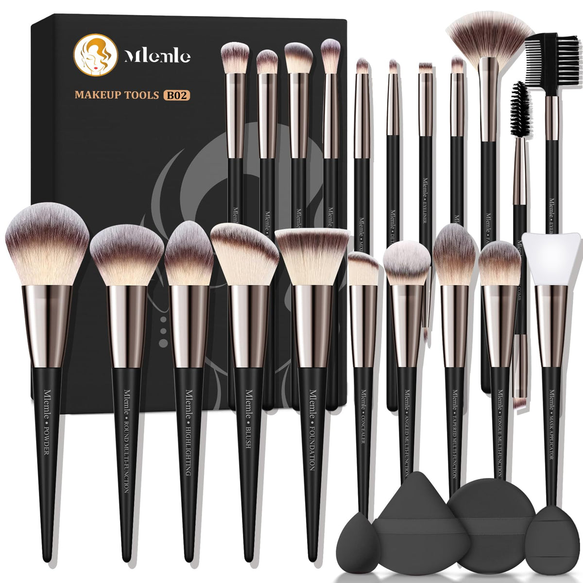Mlemle professional 25-pcs makeup kit packaging for premium gifting