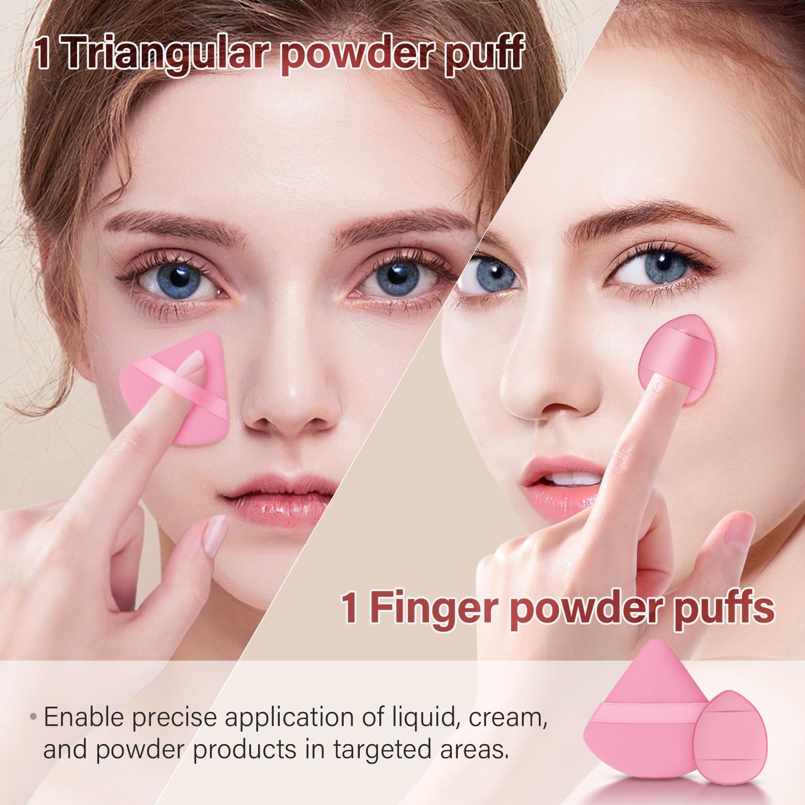 Mlemle A01 Pink makeup sponge shows skin-like blending texture.