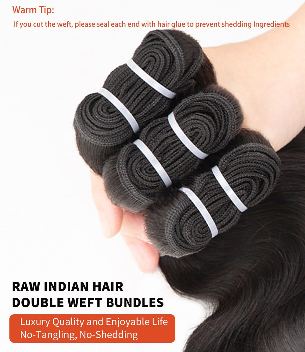 MLIP Raw Indian hair bundles cuticle direction emphasizes tangle-free long-term smoothness.