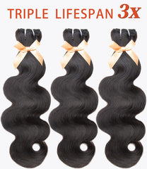 MLIP Raw Indian hair bundles double weft detail highlights durability and low tangling potential.