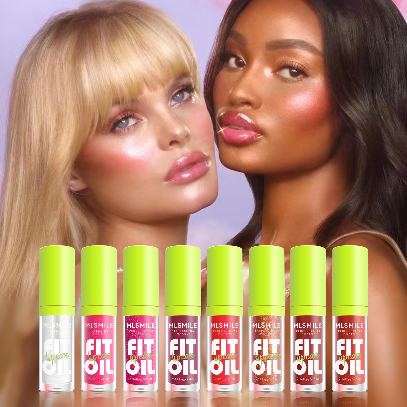 MLSMILE lip oil set brush head close-up for precise application