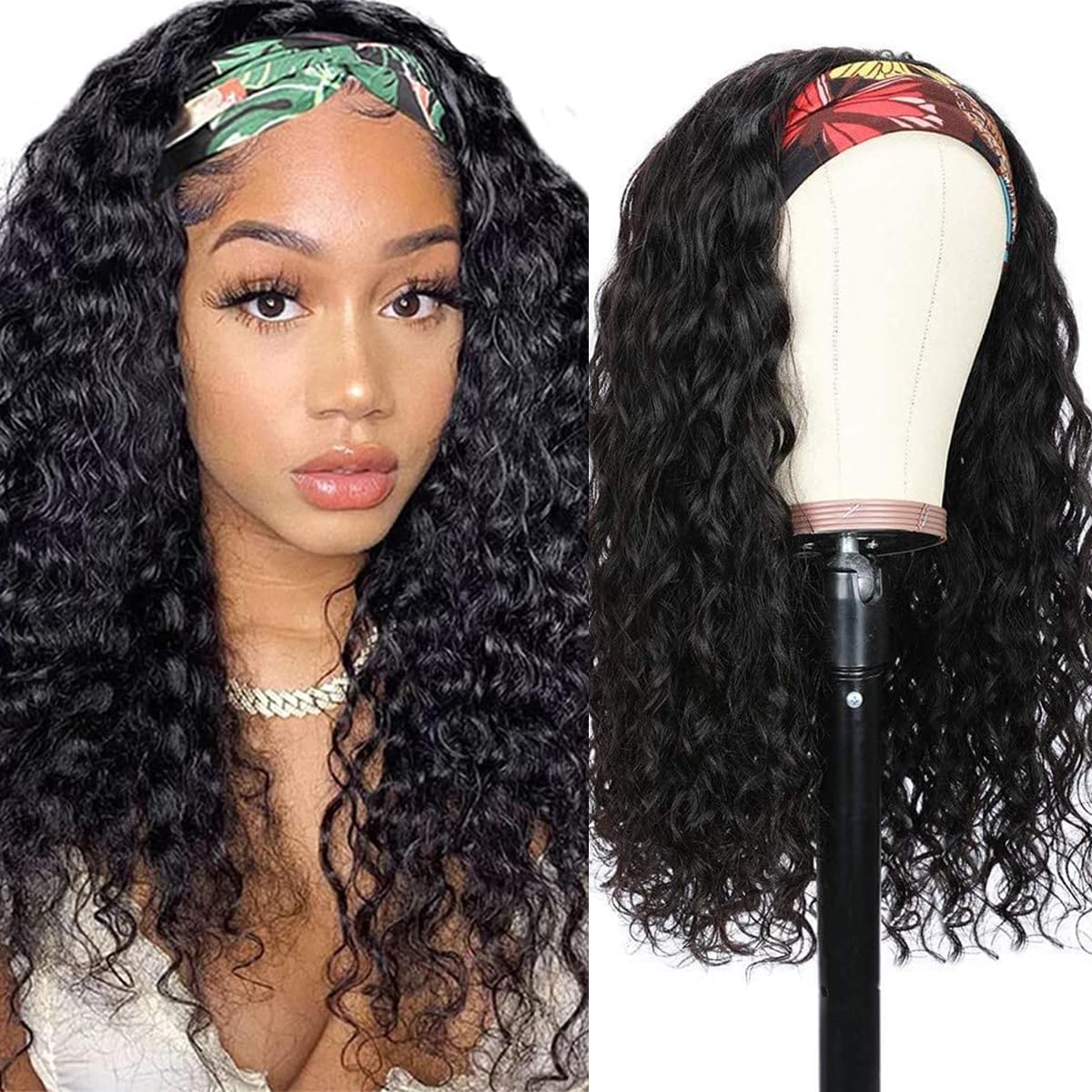 mmiqus 22-inch water wave wig front view for easy daily wear