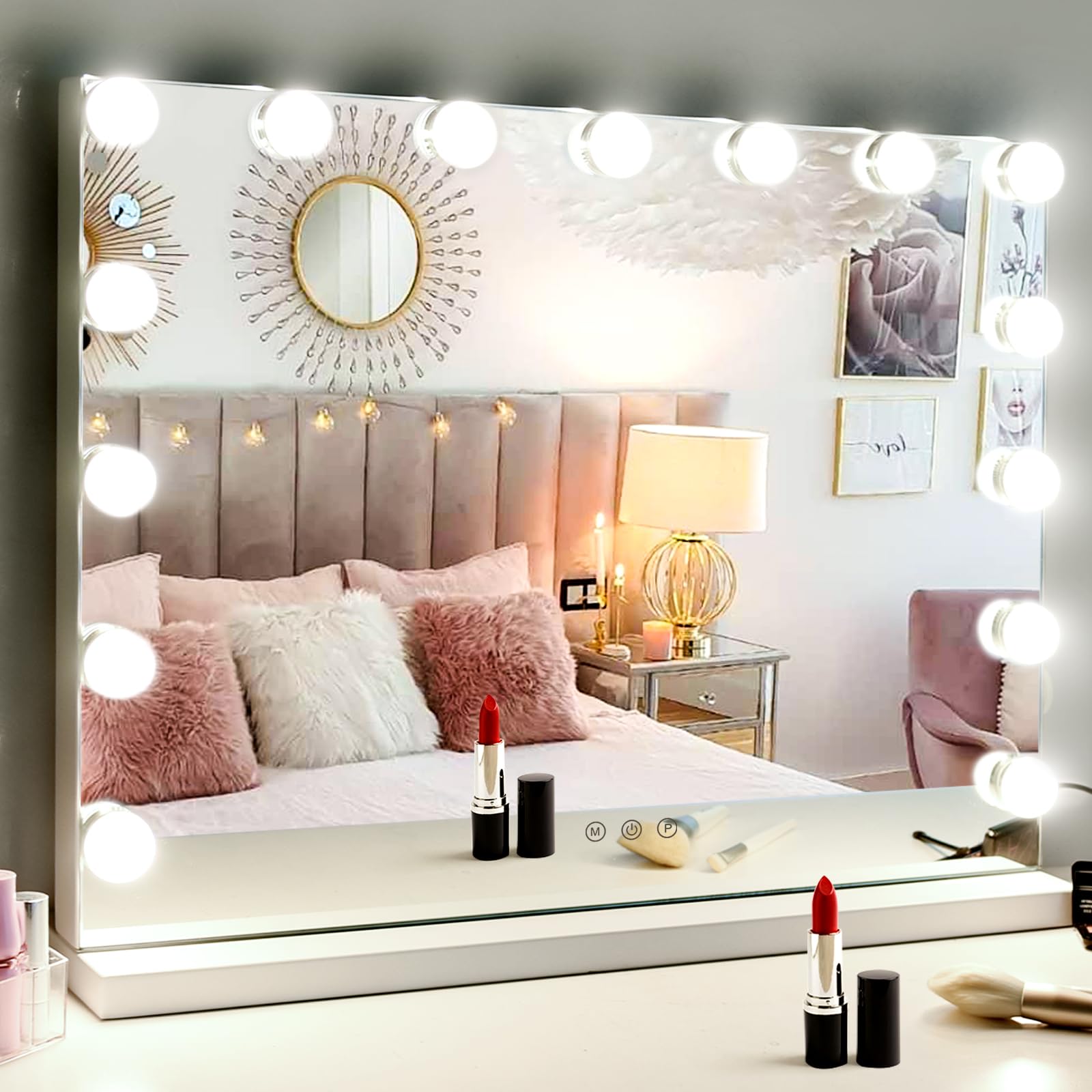 M MIVONDA Hollywood vanity mirror front view for full-face makeup precision