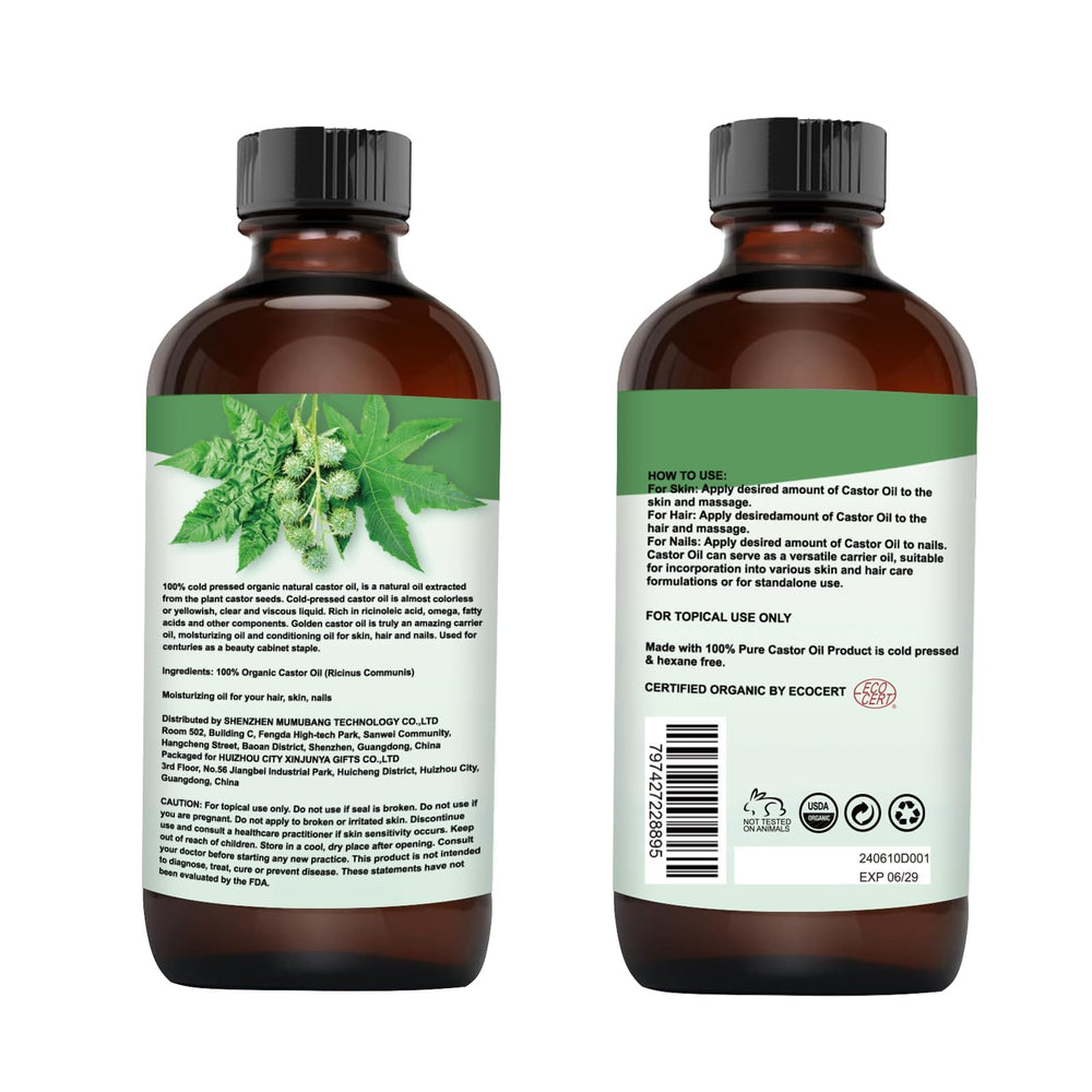 MMPANG Castor Oil droplet on skin highlights deep hydration.