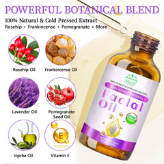 MMPANG cold-pressed rosehip oil massaged into skin for absorption.