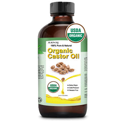 MMPANG Organic Castor Oil bottle 8oz glass for healthier-looking hair.