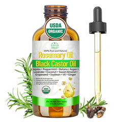 MMPANG rosemary oil bottle closeup highlighting premium cold-pressed formula for healthier, thicker-looking hair