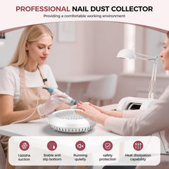 MNAFKT Nail Dust Collector digital panel highlights precise suction settings for versatility.