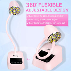 Mnhty cordless nail lamp with USB-C charging enables cordless sessions