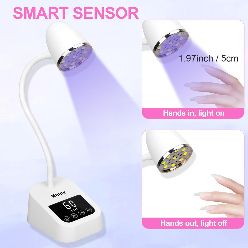 Mnhty UV nail lamp gooseneck 360-degree adjustability for even coverage