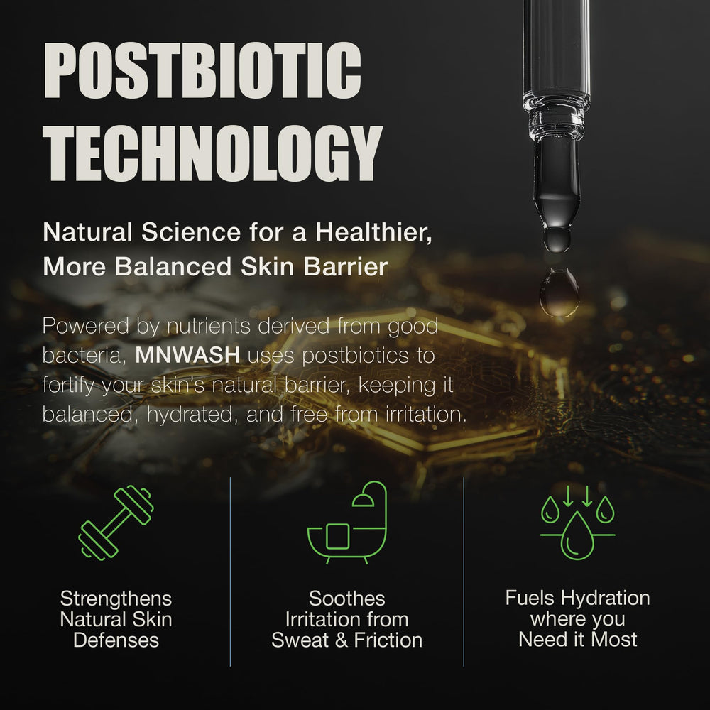 MNWASH postbiotic-lysate close-up highlights skin-balancing benefits.