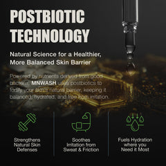 MNWASH postbiotic-lysate close-up highlights skin-balancing benefits.