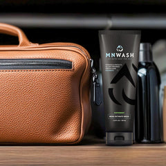 MNWASH pump-dispense bottle demonstrates easy everyday application.