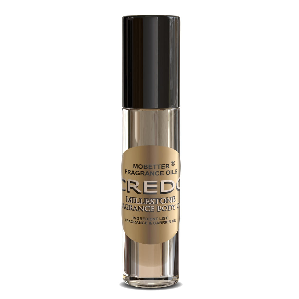 MOBETTER Credo Millestone roll-on close-up highlighting glass and compact design.