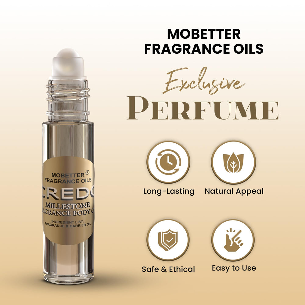 MOBETTER Credo Millestone roll-on packaging supports travel-friendly fragrance.