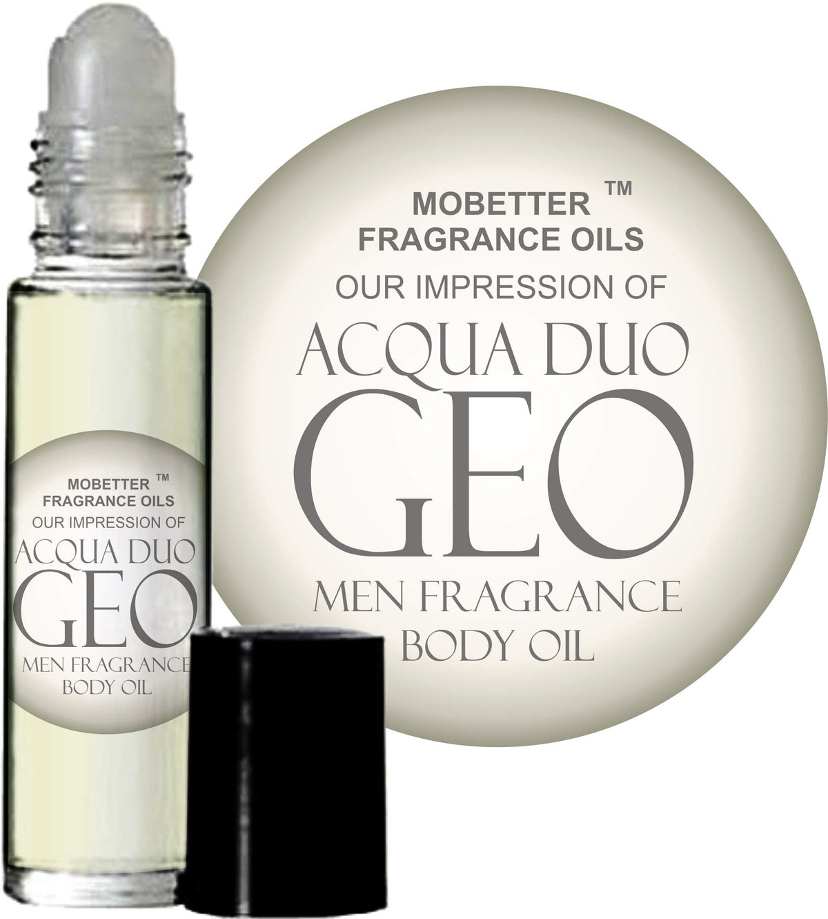 MOBETTER FRAGRANCE OILS Acqua Duo Geo, frasco elegante para uso diario.