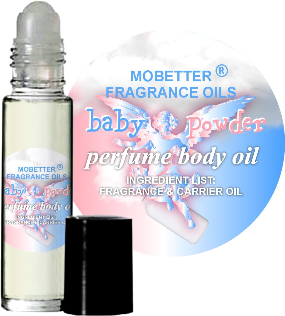 MOBETTER Baby Powder Fragrance Oil bottle closeup for a long-lasting aroma