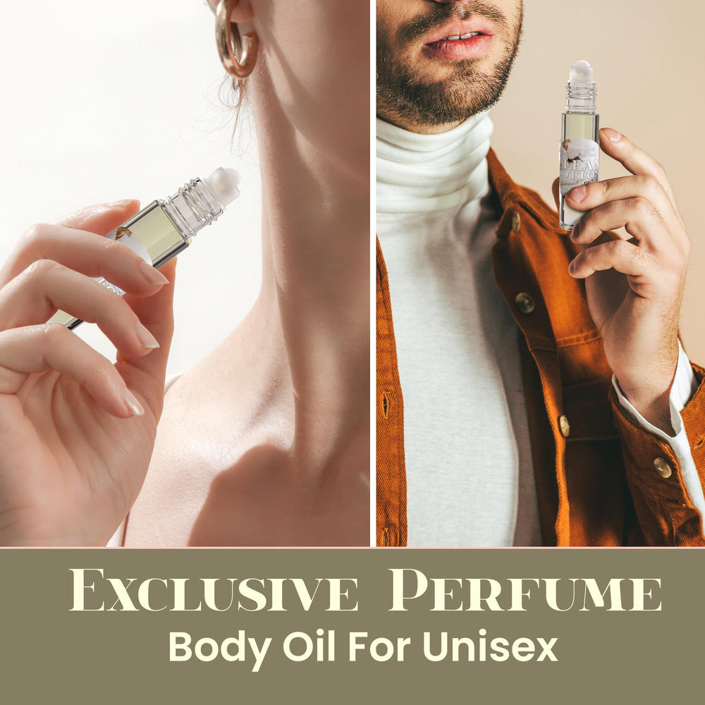 mobetter-fragrance-oils-clean-cotton-rolled-application shows alcohol-free fragrance for skin-friendly wear.