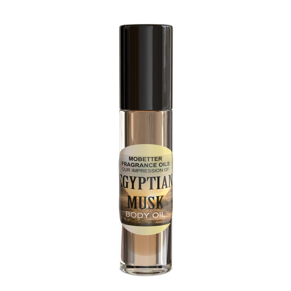 MoBetter Fragrance Oils Egyptian Musk roll-on application demonstrates easy, precise dab for fresh scent