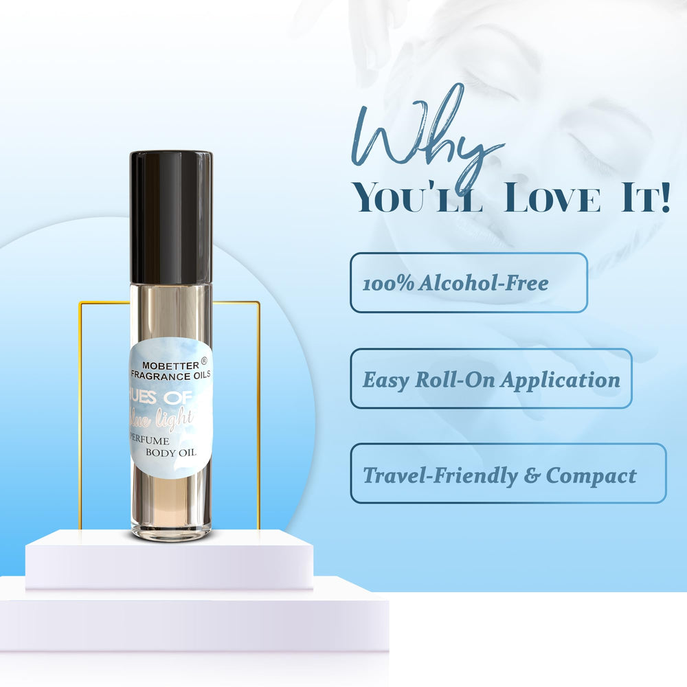 MOBETTER FRAGRANCE OILS Hues of Blue Light roller is travel-friendly for on-the-go refreshment.
