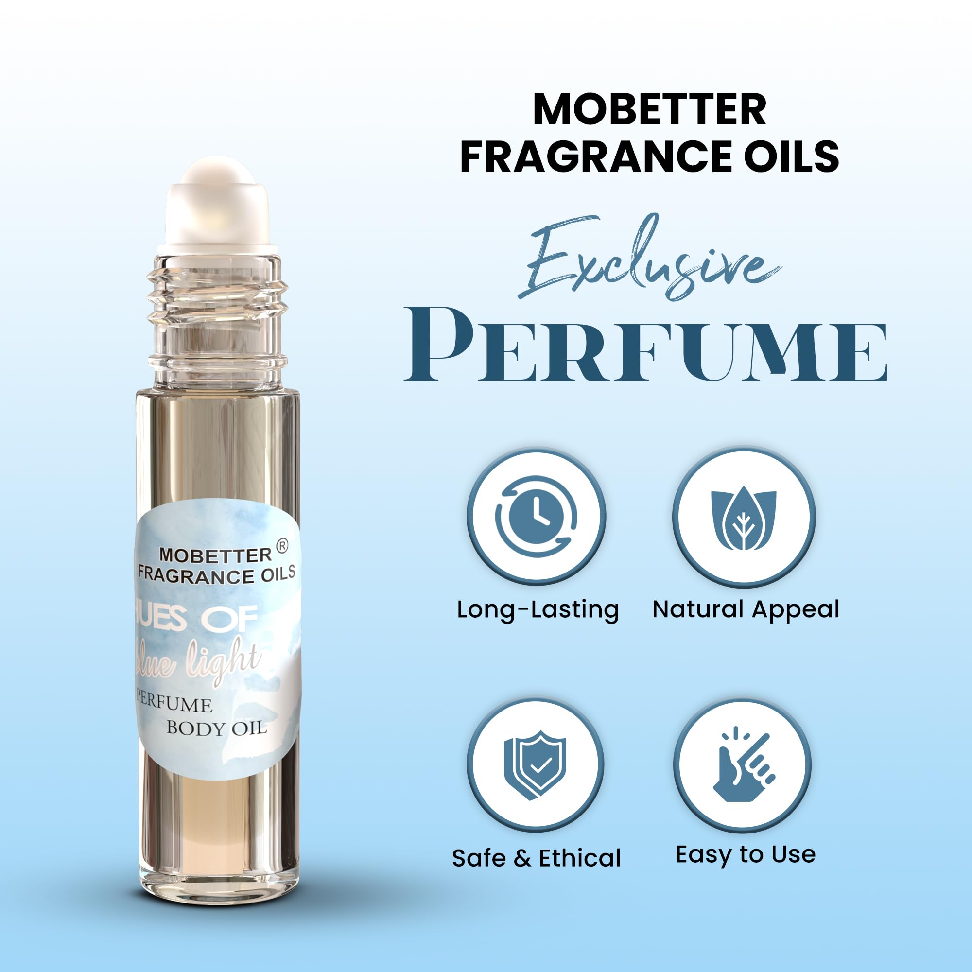 MOBETTER FRAGRANCE OILS Hues of Blue Light travel-size roll-on fits in your purse.
