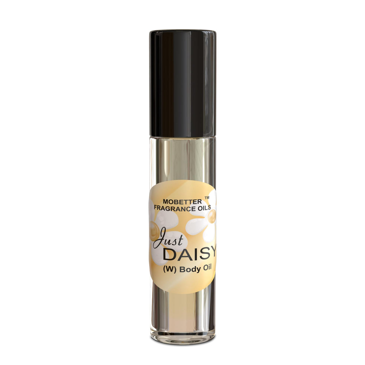 MOBETTER Just Daisy body oil roll-on closeup for on the go fragrance