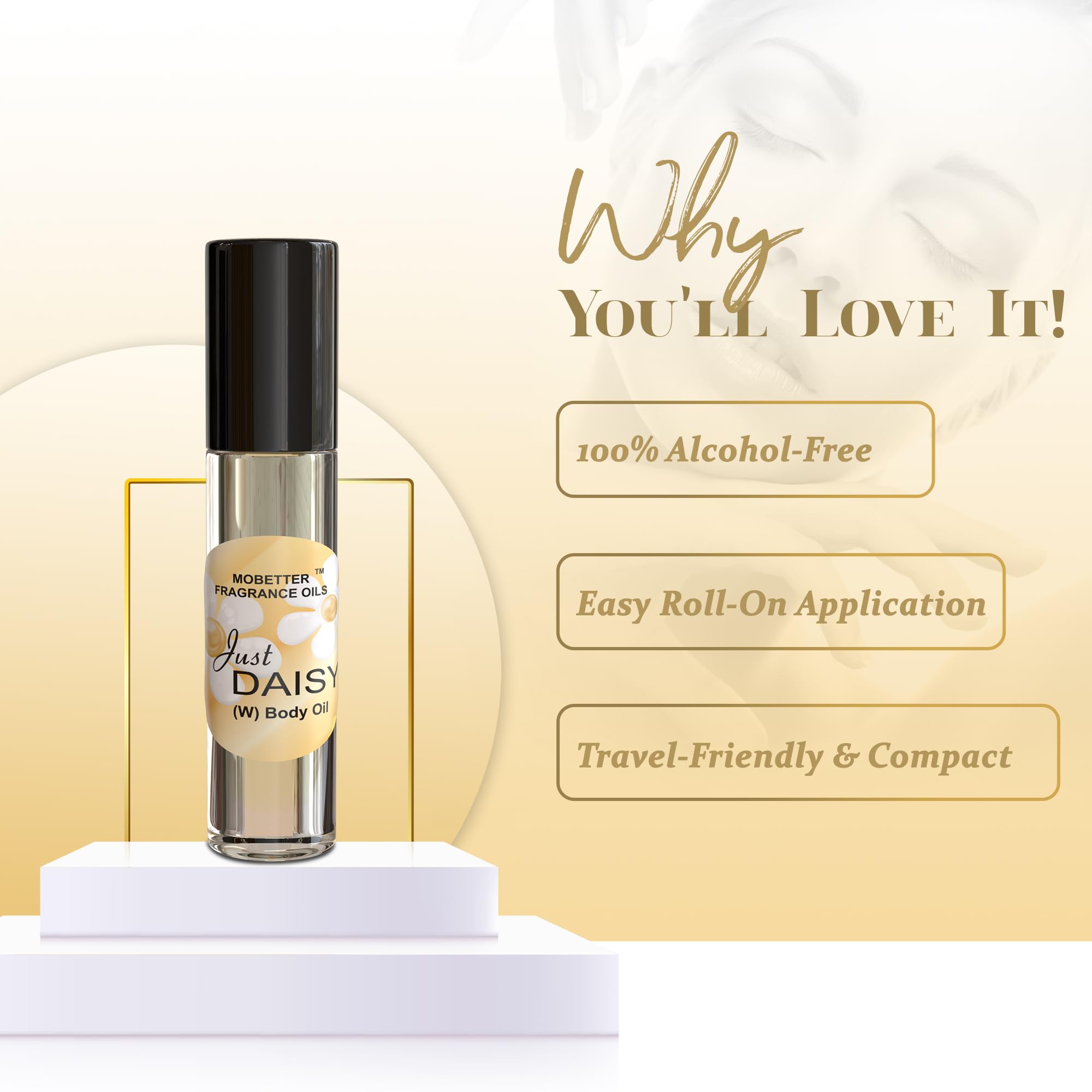 MOBETTER Just Daisy fragrance impression bottle showing scent profile