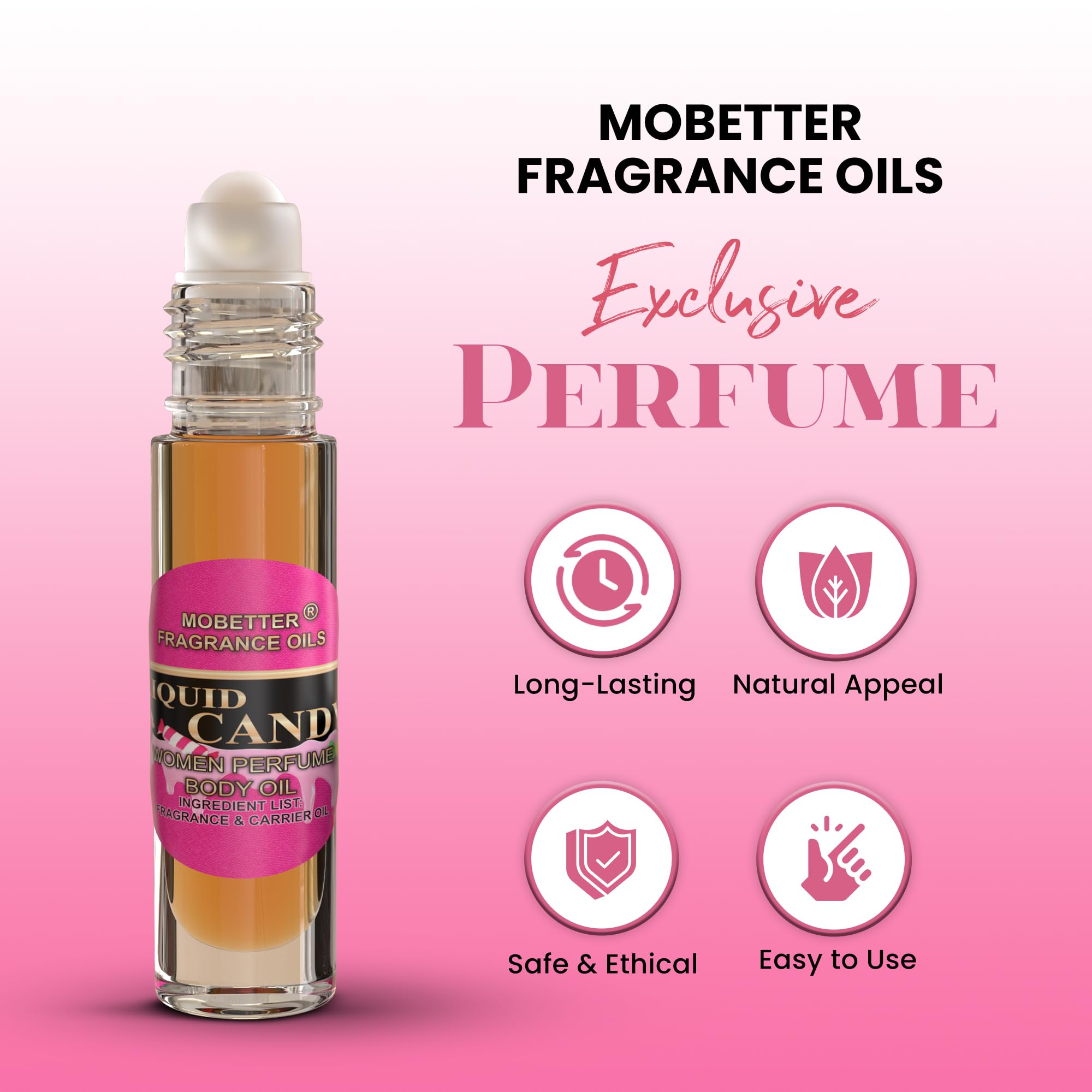 MOBETTER Fragrance Oils Liquid Candy close-up reveals smooth oil texture