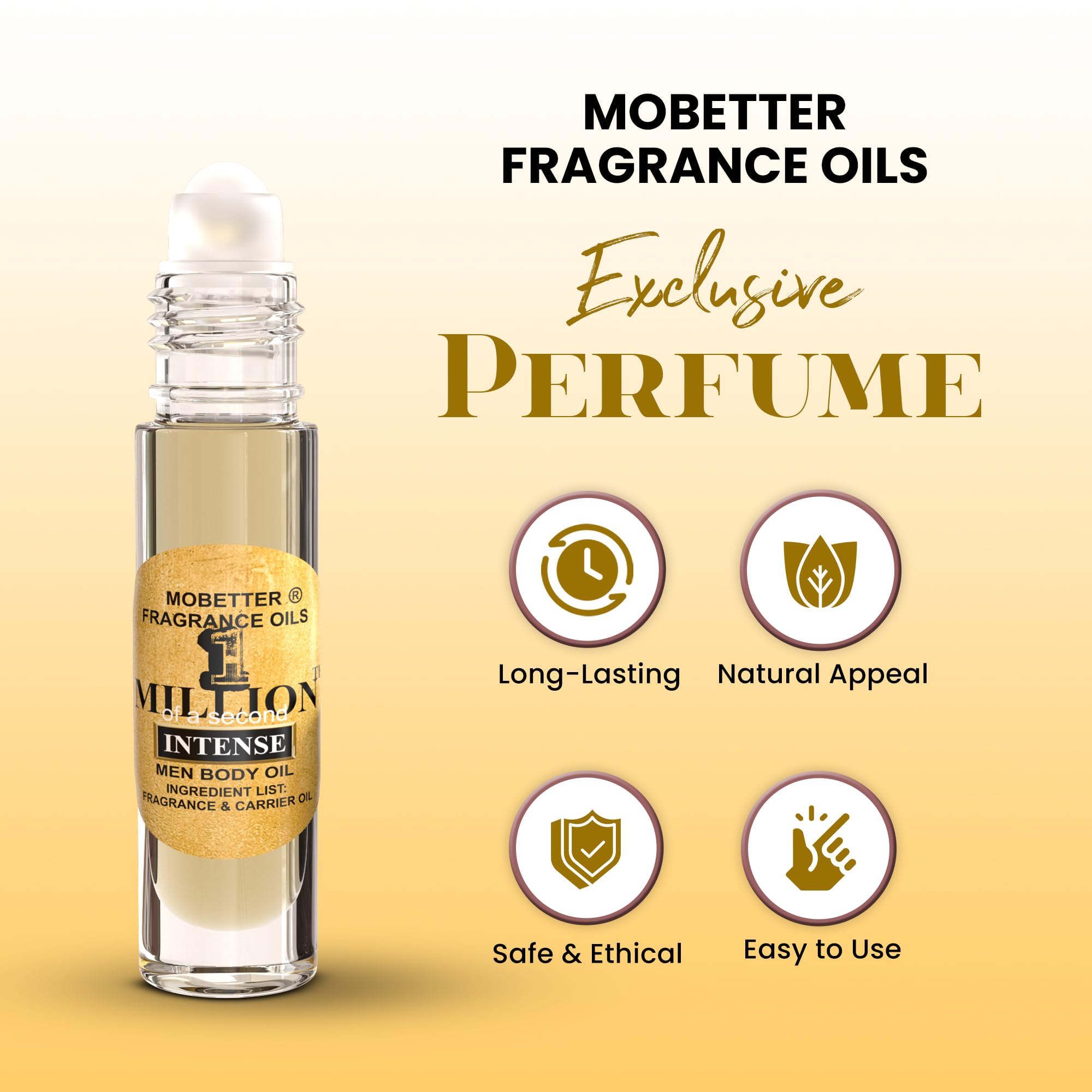 MOBETTER FRAGRANCE OILS no-alcohol pure fragrance oil means clean, skin-friendly use.