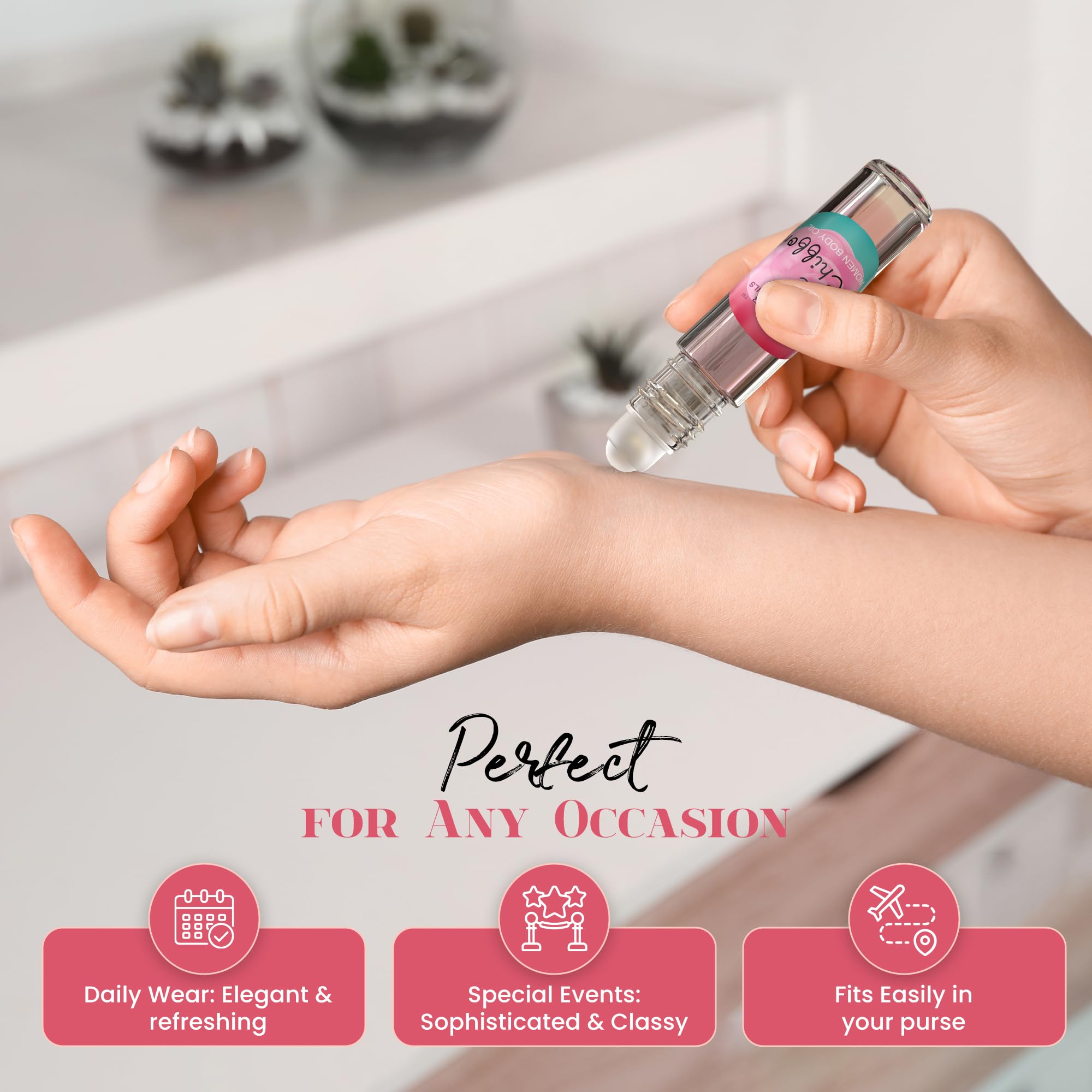 MOBETTER FRAGRANCE OILS Pink Chiffon roll-on design enables easy, discreet application.