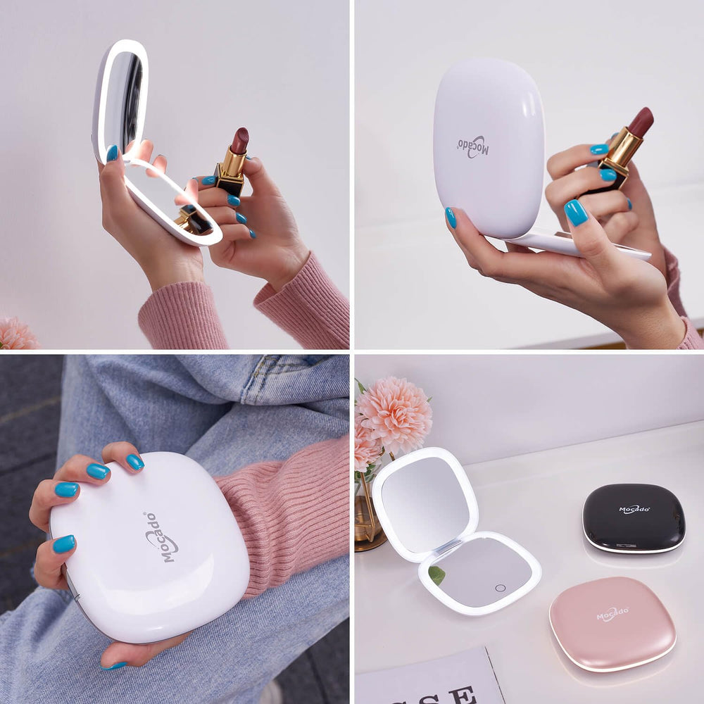 Mocado dimmable light controls on the mirror for color-accurate makeup under different lights