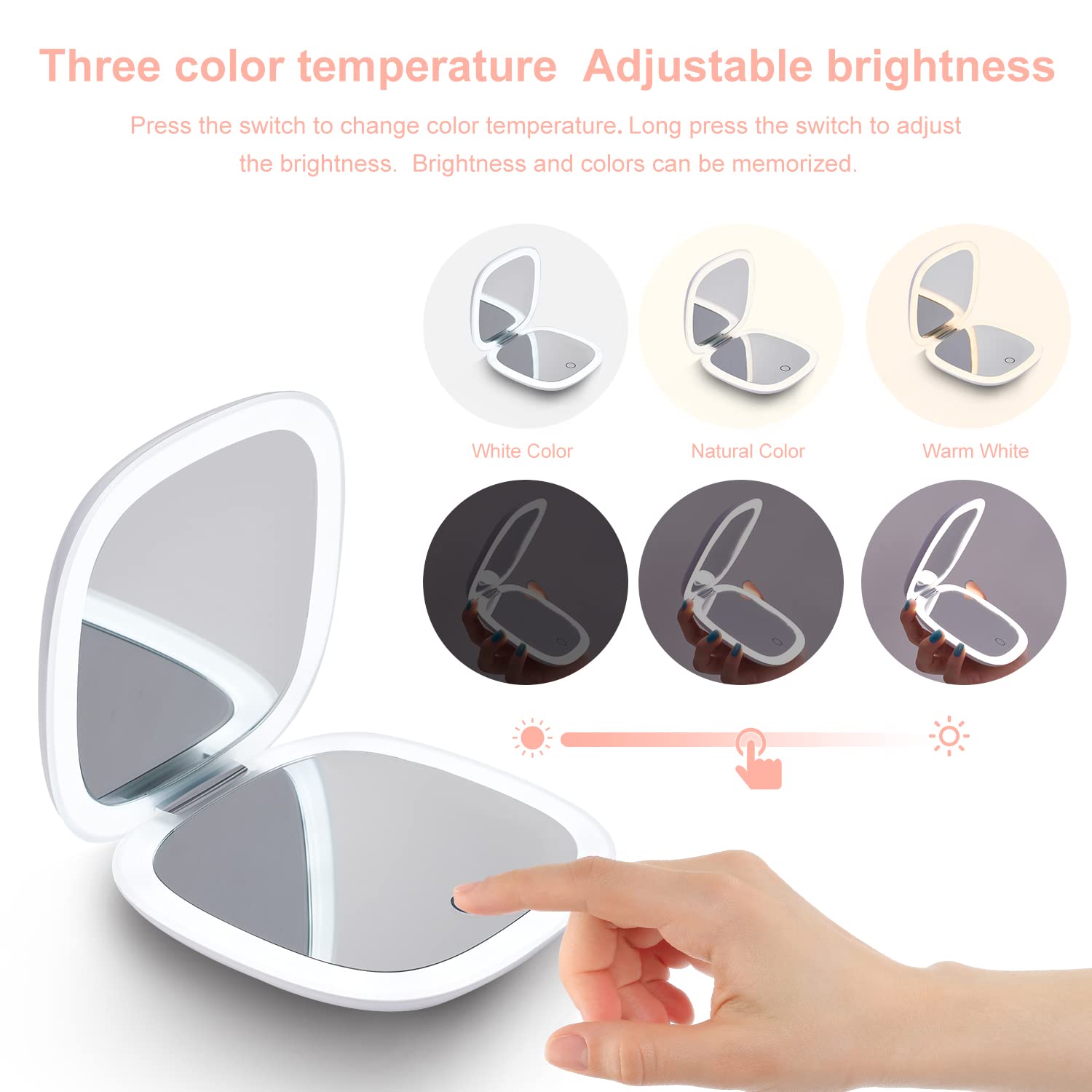 Mocado portable mirror shown with travel case ready for quick touch-ups anywhere
