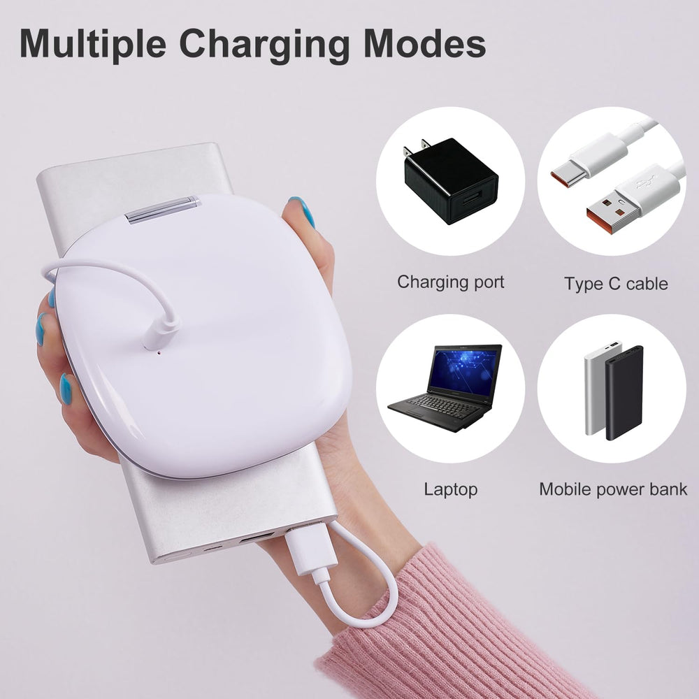 Mocado USB rechargeable mirror showing convenient charging and long battery life
