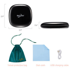 Mocado compact mirror close-up showing 10X lens for detail work like lashes.
