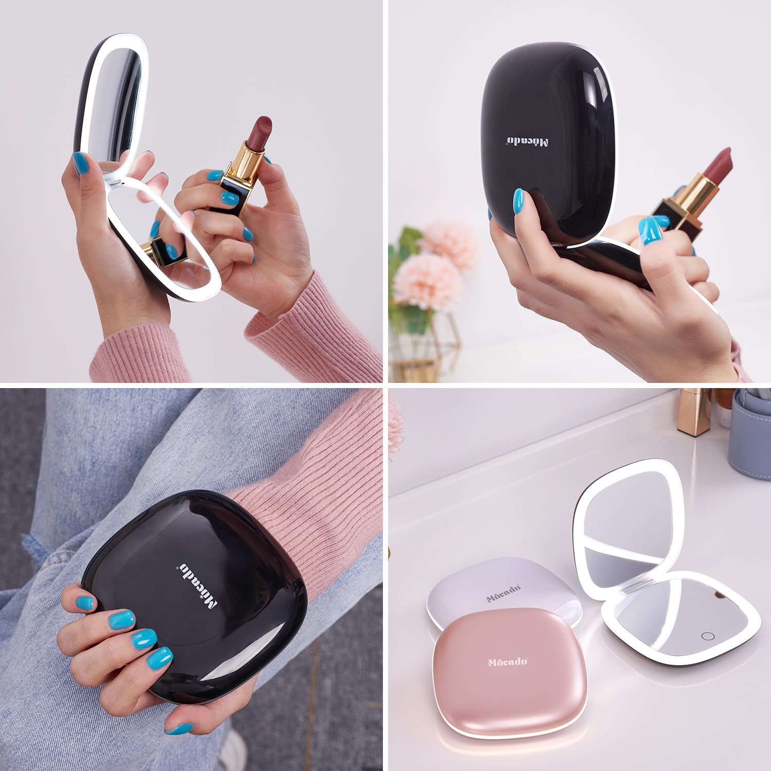 Mocado ultra-thin travel size with velvet pouch for on-the-go storage.
