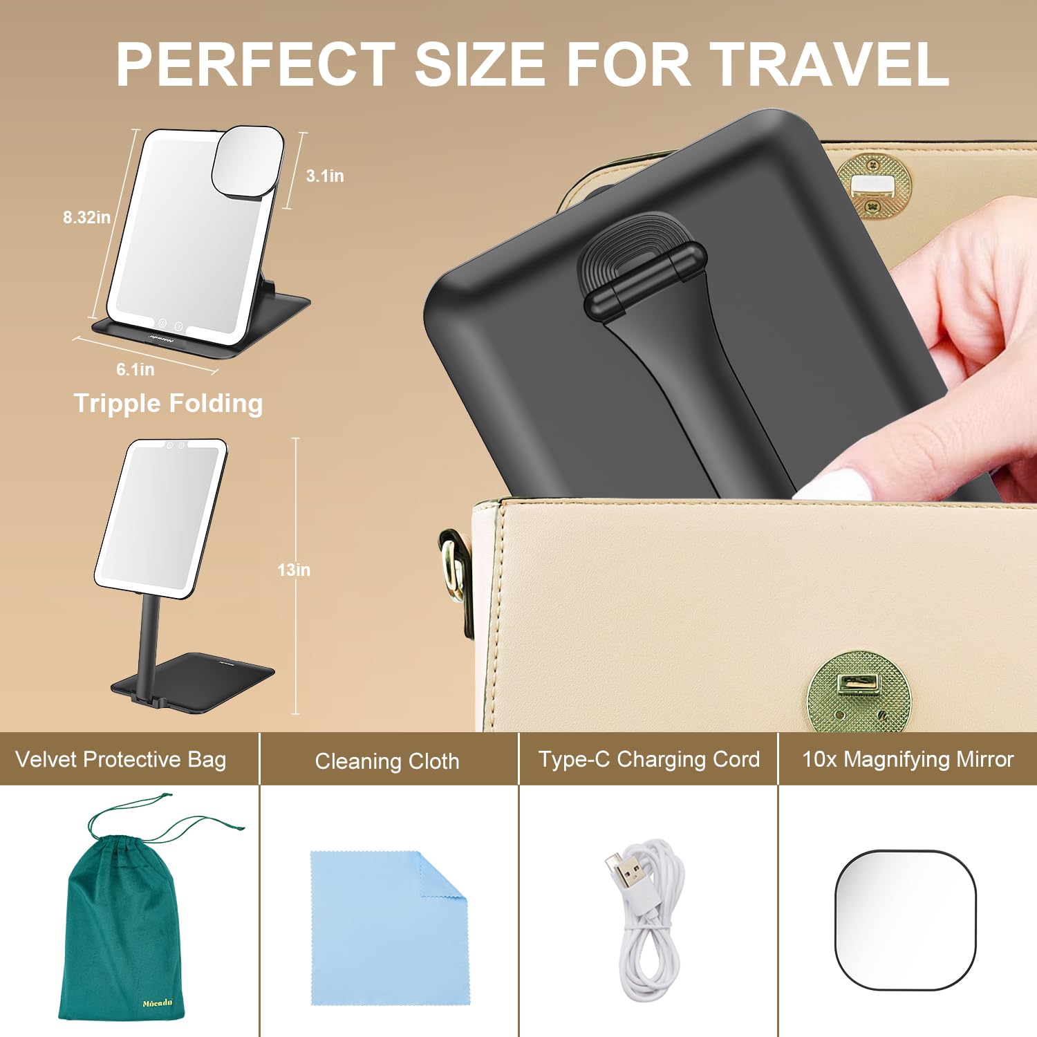 Mocado magnetic 10x magnifying mirror for detailed eye makeup applications.
