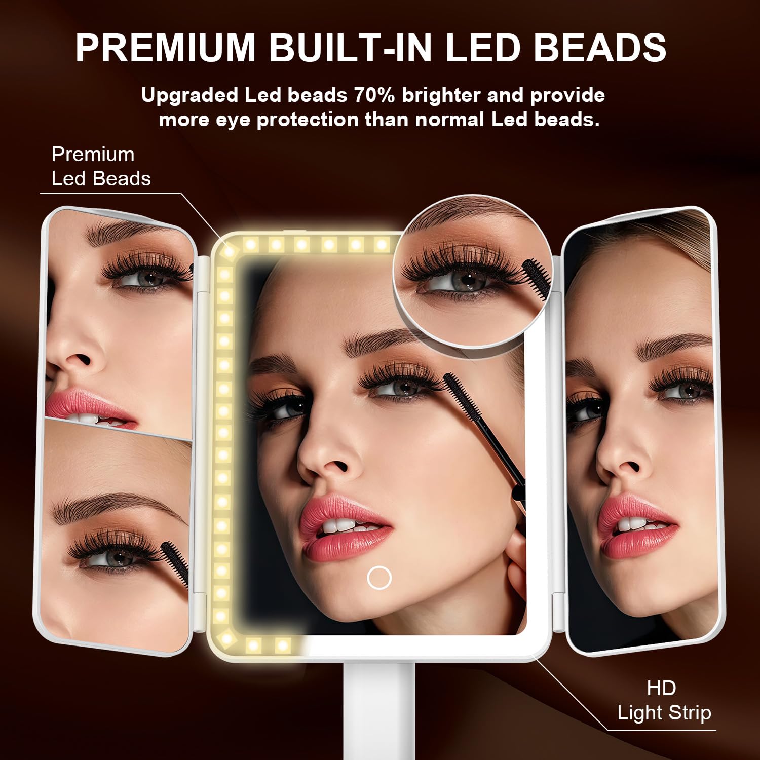 Mocado makeup mirror 20x magnification detail for precise eye makeup work