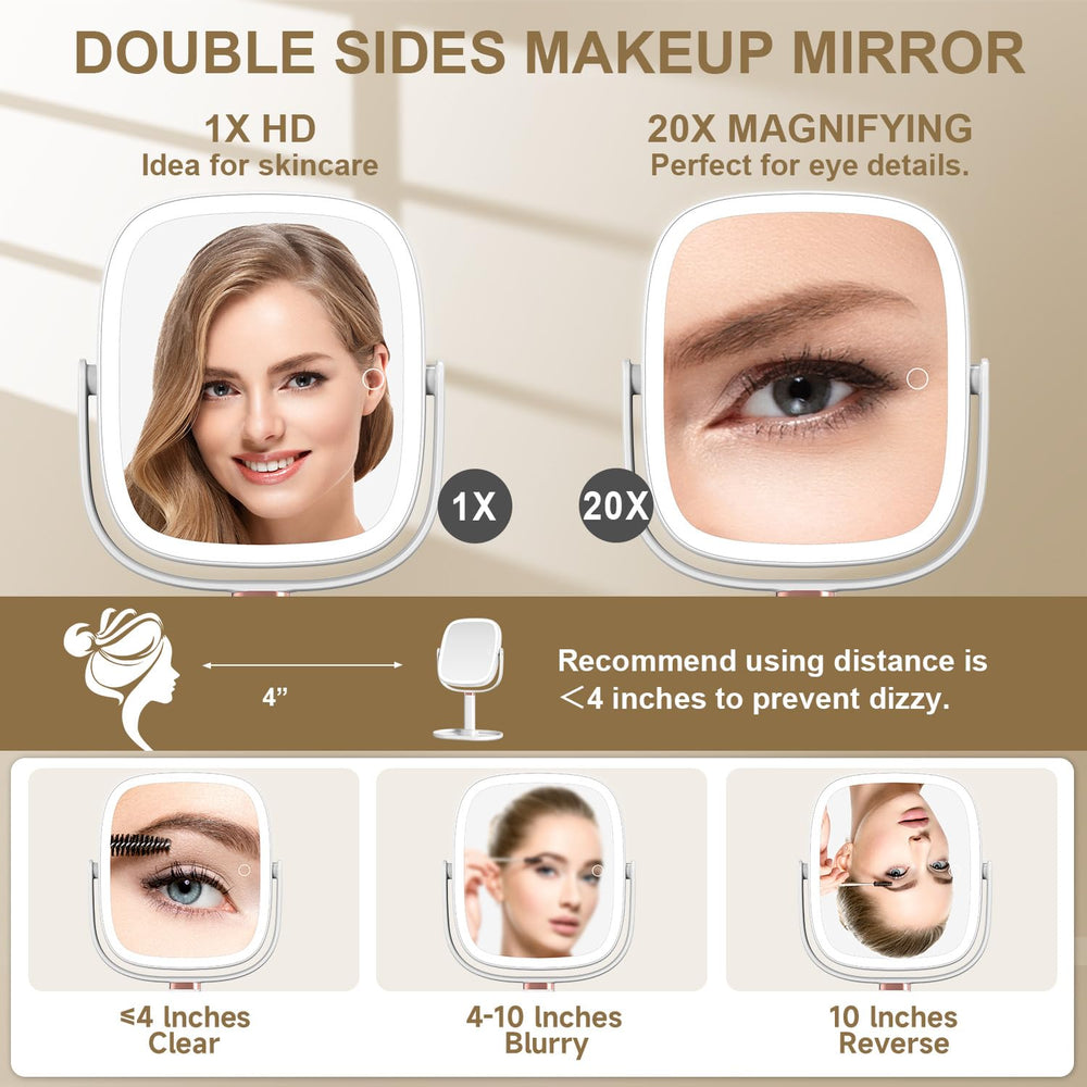 Mocado makeup mirror brightness control for customizable light intensity.