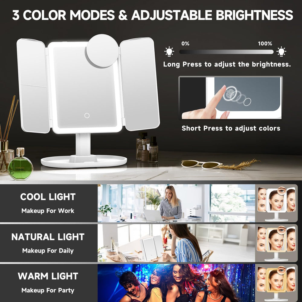 Mocado makeup mirror detachable design shows easy packing for travel
