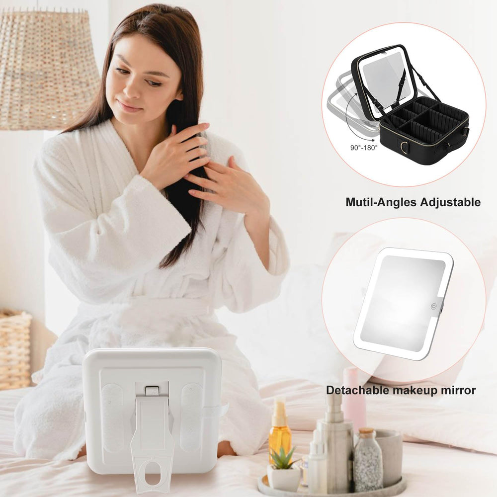 Mocado travel makeup bag adjustable dividers customize space for cosmetics and tools.
