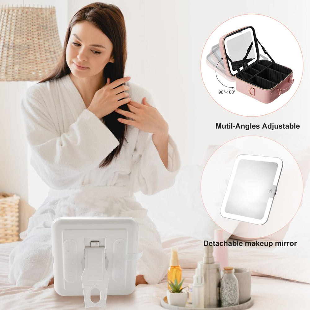 Mocado adjustable dividers inside travel makeup bag for flexible storage