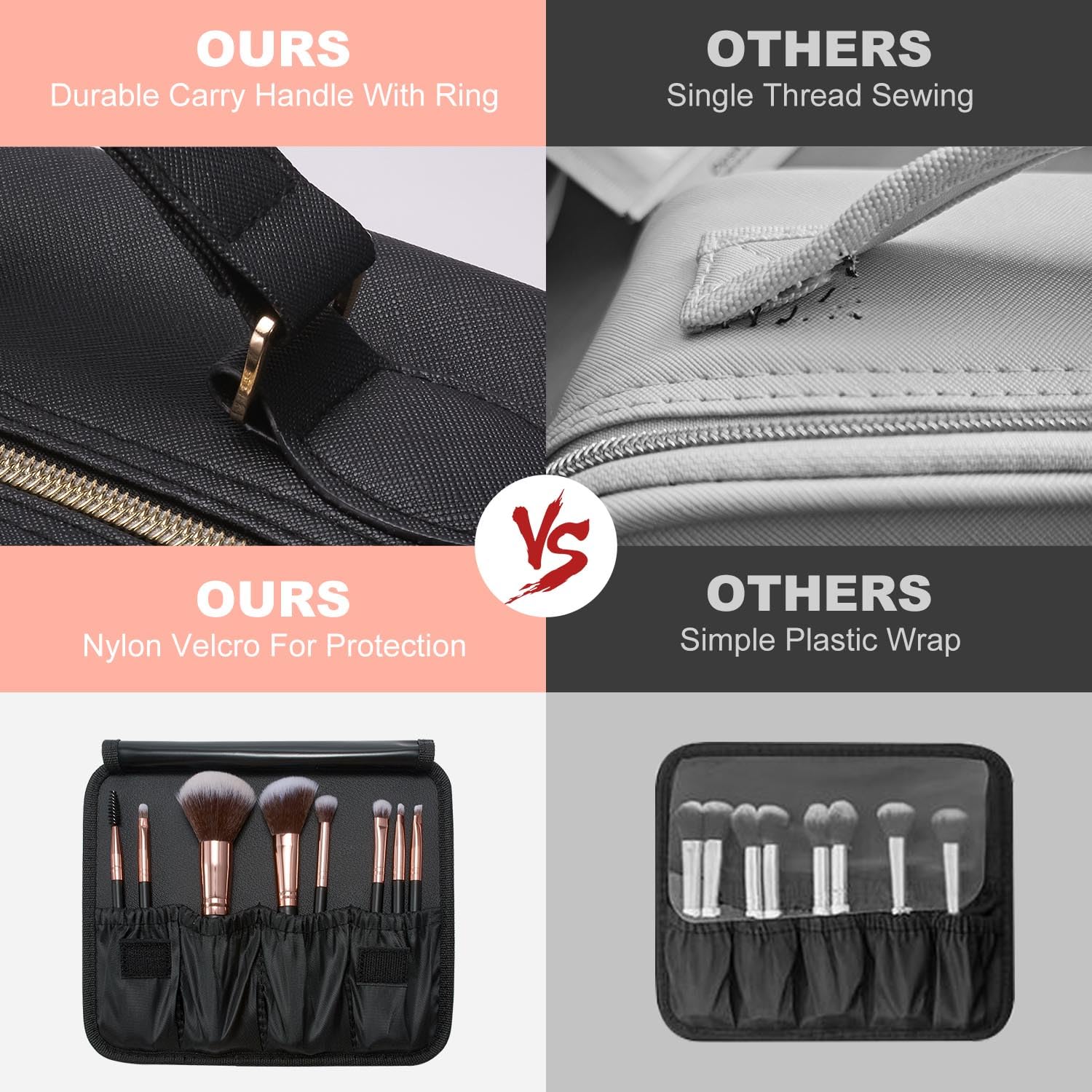 Mocado travel makeup bag color temperature lets you preview makeup in cool, natural, or warm light.
