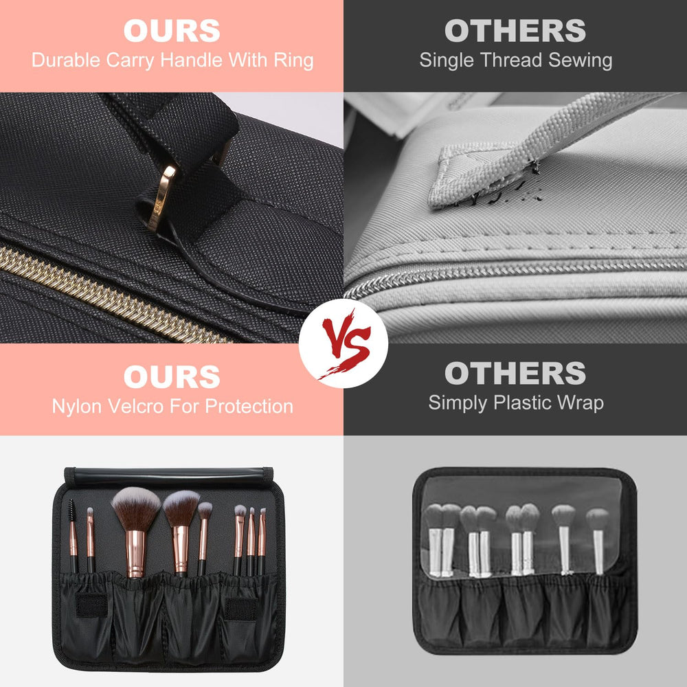 Mocado travel makeup bag LED light ensures accurate color during makeup application.